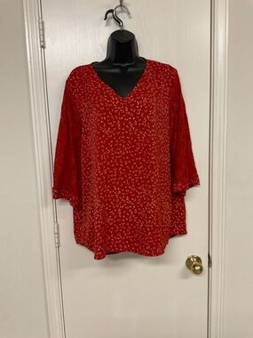 Quechua Women's Red V-Neck Blouse